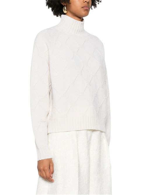 Pullover panna in lana e cashmere Elisabetta Franchi | MK55T57E2DZ9